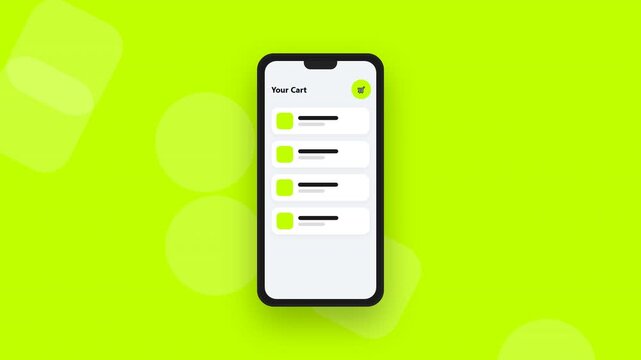 An isometric illustration of a smartphone with a to-do list on a bright green background