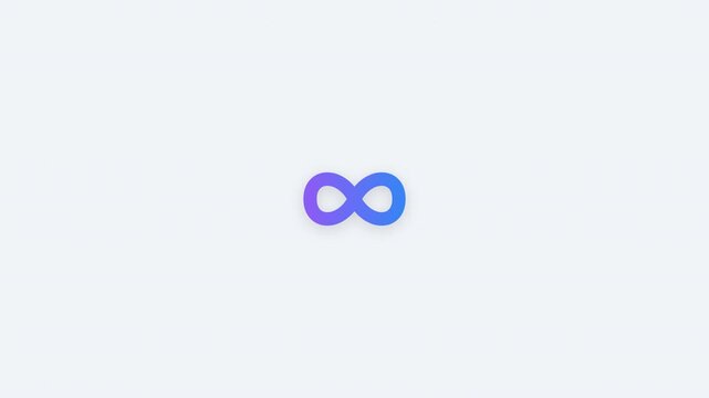 An infinity symbol in blue and purple gradient isometric illustration