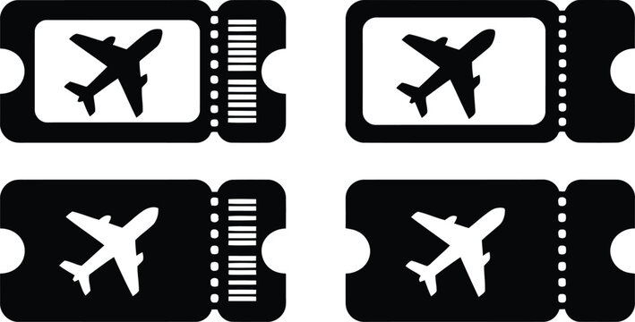 Travel airplane boarding pass tickets vector illustration