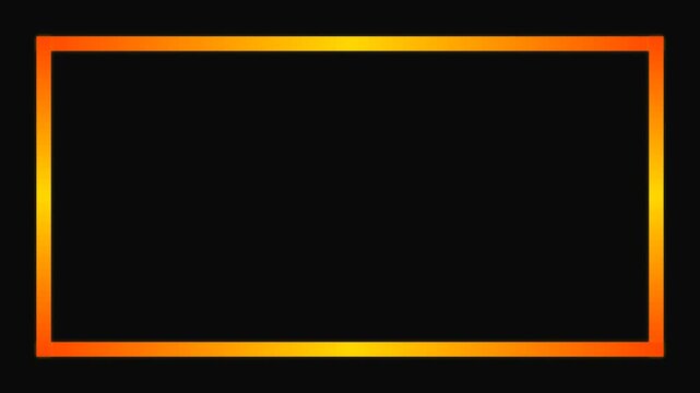 Glowing orange frame appearing on black background