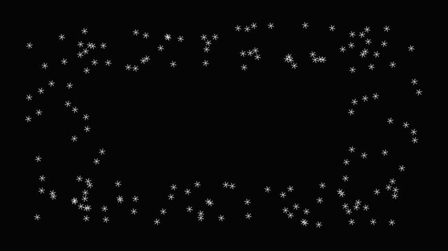 White stars forming rectangular frame on black background