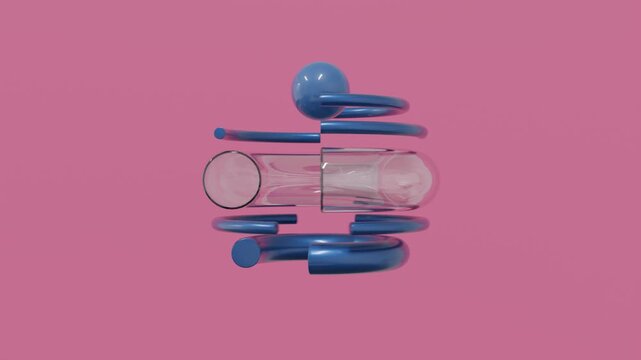 Modern geometric object composition in abstract 3D space, realistic render, premium digital design, contemporary visual background for branding, presentations and creative applications