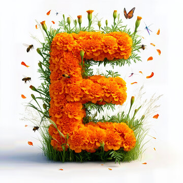 letra E, cempasuchil, catrinas, sombrero, garbanzera, flor, naranja, petalos, mariposas, corazon, craneo, calavera, catrin, velas, accesorios, ornamentos, elegante, decoraciones, objeto, celebraciones
