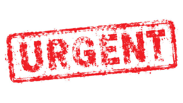 Red Ink Grunge Rubber Stamp Impression Featuring The Word Urgent For High Priority Document Marking And Labeling