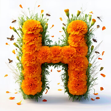 letra H, cempasuchil, catrinas, sombrero, garbanzera, flor, naranja, petalos, mariposas, corazon, craneo, calavera, catrin, velas, accesorios, ornamentos, elegante, decoraciones, objeto, celebraciones