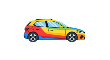 Fototapeta premium Colorful Car Side View Profile.
