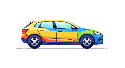 Fototapeta premium Colorful Car Side View Profile.