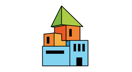 Obraz premium Colorful Building Blocks Architecture Model.