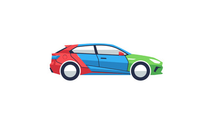 Fototapeta premium Colorful car with multicolored body.
