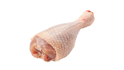 Fresh raw chicken leg drumstick poultry meat grocery butcher ingredient isolated on transparent background © Ivan