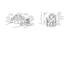 Obraz premium Medieval Castle Royal King Fantasy Coloring Pages for Kids