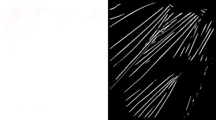 Naklejka premium Abstract motion blur light trails on black background, dynamic white speed lines texture, minimalist long exposure light painting for overlay