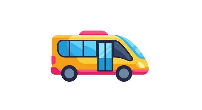 Colorful cartoon mini school bus.
