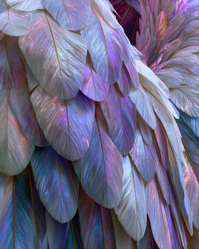 Feathers of divine protection covering a faithful believer, surreal comforting angelic wings, soft luminous glow