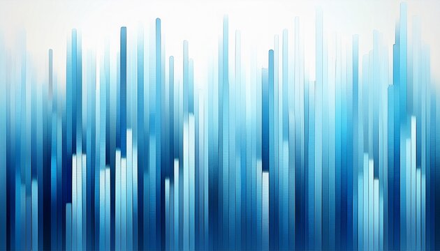 abstract blue pixel streams cascade on white creating a soft ethereal vertical gradient