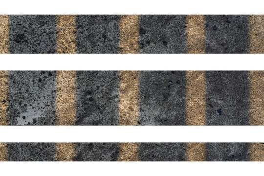 Horizontal Concrete Border Strip Elements Isolated on Transparent Background