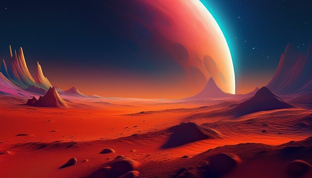 mars planet space background poster