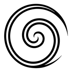 Naklejka premium Spiral wave icon forming abstract circular vortex minimalist vector line art