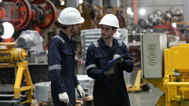 engineer team full skill quality for maintenance and training in industry factory worker , warehouse Workshop for factory operators, mechanical engineering team production.