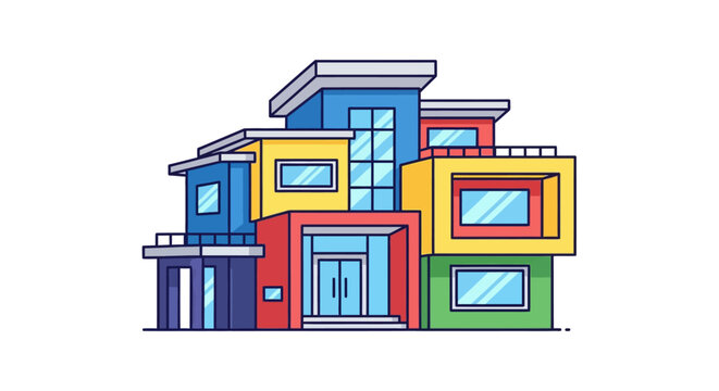 Colorful modern house with unique design.