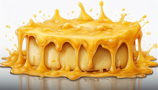 melted cheese border ai cutout on transparent