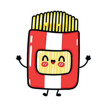 Set of cute spaghetti package characters
