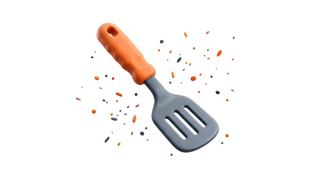 3D Stylized Kitchen Spatula Flipper on Black Background