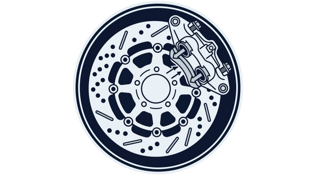 Detailed illustration of a car disc brake system.