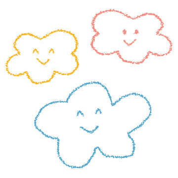 Colorful Clouds Cute Cartoon Illustration