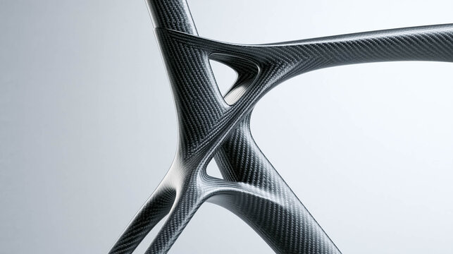 Premium Carbon Fiber Composite Frame Close Up with Copy Space