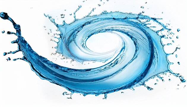 water blue swirl on white background spiral air vortex