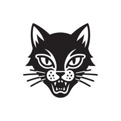 Fototapeta premium Silhouette Illustration of a Mysterious Black Cat