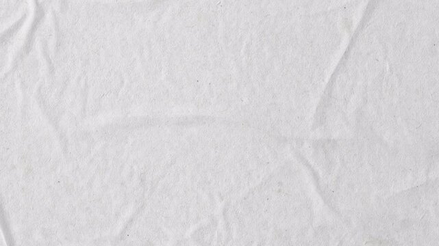 crumpled white paper texture pattern best for video background & motion graphics animation, seamless looping in 4k, stop motion animation, wrinkled surface and grain texture footage.