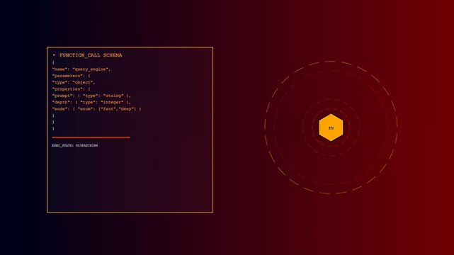 A digital prompt engineering interface appears within three sequential frames showcasing dark gradients vibrant yellow hexagonal icons and glowing radial lines in a minimalist software design