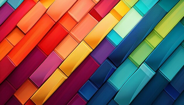 vibrant diagonal stripes of colorful rectangles abstract background