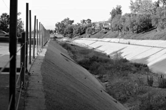 Concrete Flood Control Channel in Corona California