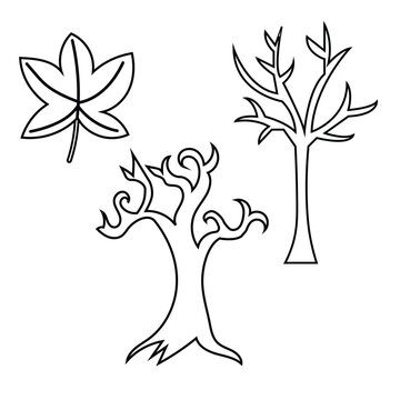 Tree and Leaf Elements Set