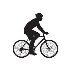Obraz premium bicycle rider silhouette on black vector illustration featuring cycling, sport, exercise