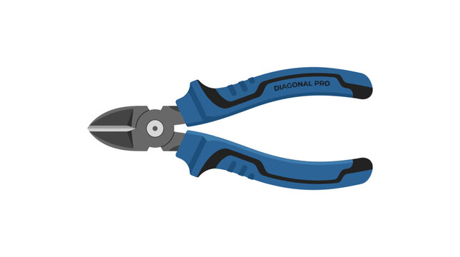 Diagonal cutting pliers professional hand tool for wire cutting isolated on white background