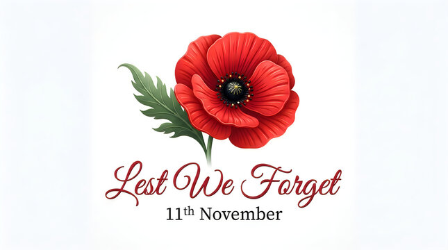 Remembrance day poppy lest we forget honoring veterans on november 11th