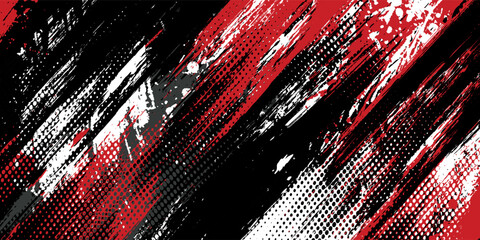 Gaming esport background striking stripes electric banner vector illustration design red black grunge brush wing comic pattern modern abstract concept livery stripes decal paint splash splatter.eps 10 © Samsul