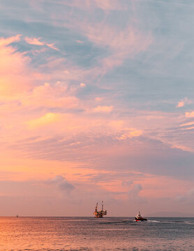 Cotton Candy Sky and Coastal Refinery
