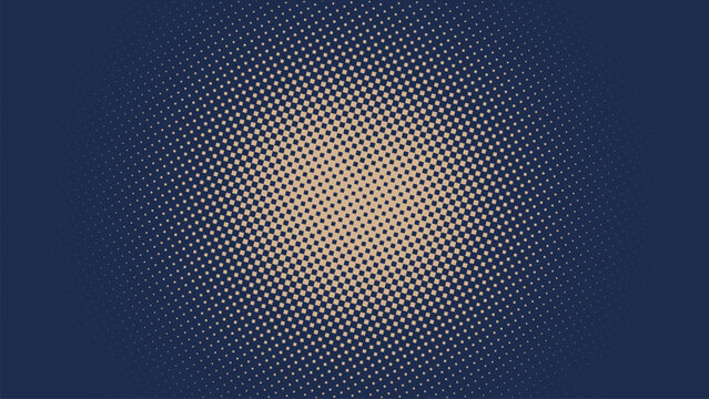 Halftone dot pattern background. Abstract gradient texture with circular radial points.