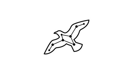 Minimalist flying bird constellation line art vector icon © pecel