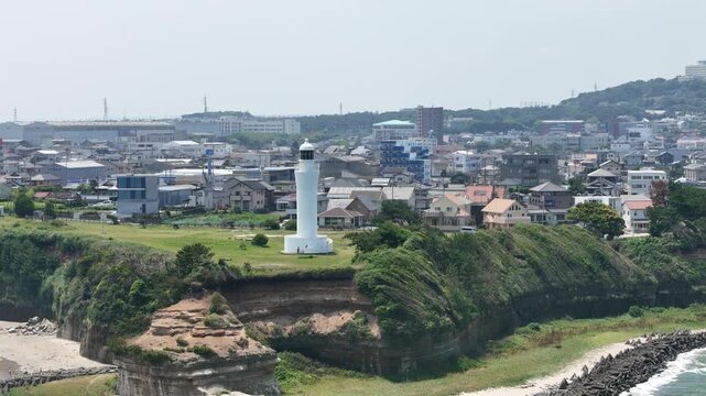 茨城県日立市 久慈浜海岸と日立港のドローン空撮