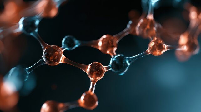molecule or atom, Abstract structure for Science or medical background, 3d illustration, science, atom, abstract, chemistry, structure, blue, chemical, background
