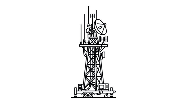 Mobile Telecommunications Tower Vector Illustration