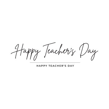 Calligraphy text reading happy teacher s day with white background