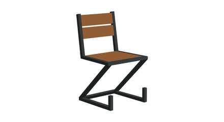 Minimalist industrial dining chair with sleek metal frame for modern interior design © Setya