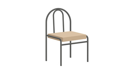 Fototapeta premium Modern Minimalist Dining Chair with Sleek Metal Frame Design